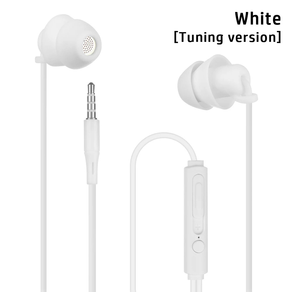 3.5mm Wired Noise Reduction Earphones Stereo Silica Gel In-Ear Headset Sleep Headphones Suitable For Android Phone: Blue