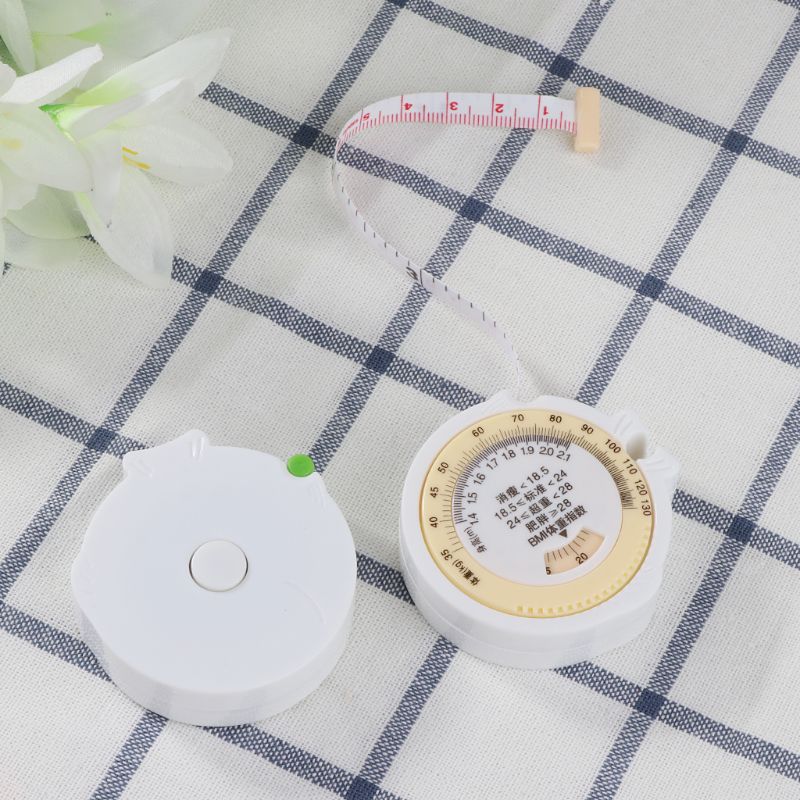 BMI Body Mass Index Retractable Tape 150cm Measure Calculator Diet Weight Loss Tape Measures Tools R2JE