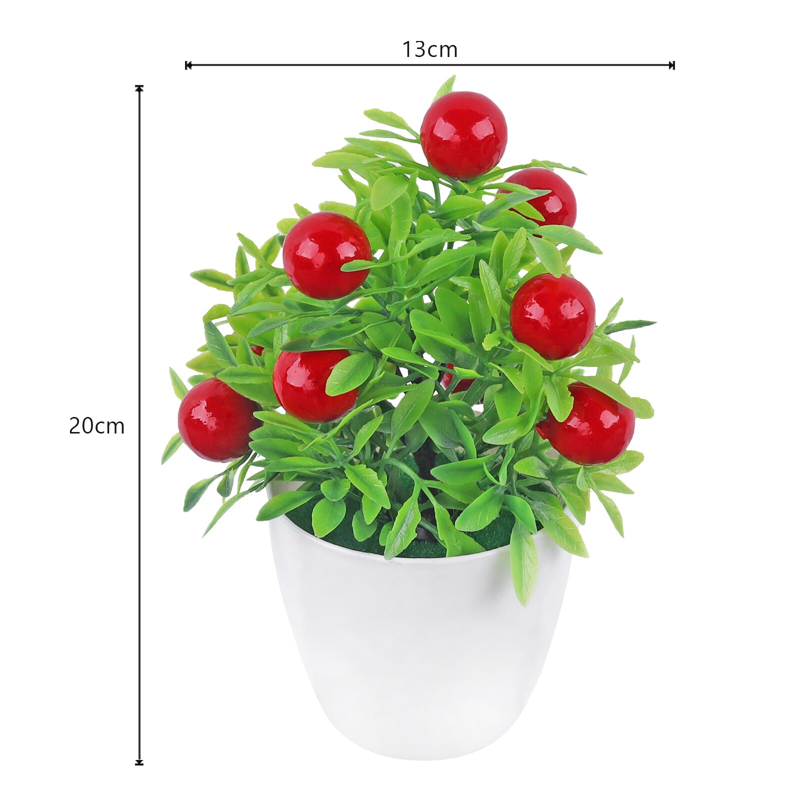 Kunstige planter bonsai appelsin granatæble frugt chili træ potte vindueskarm dekoration hjemme bord dekoration mini plast ornament: 2
