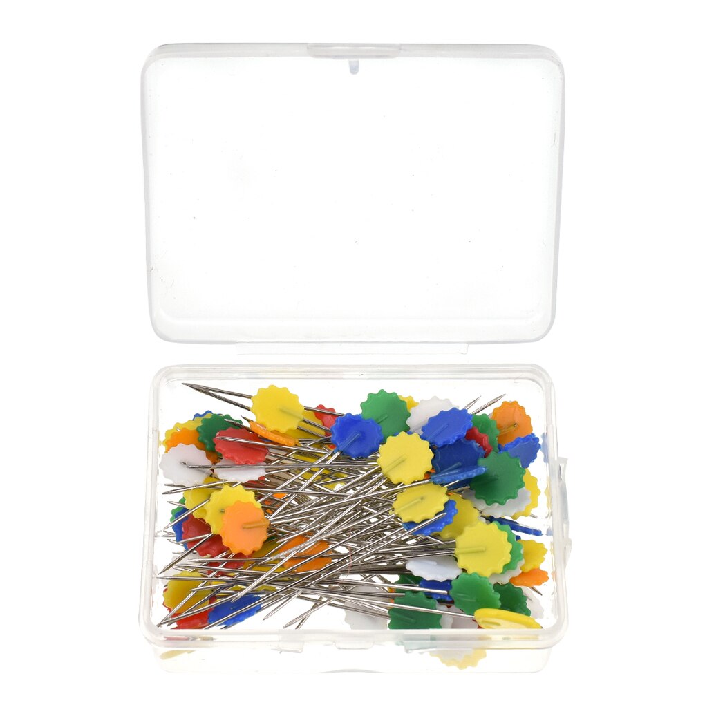 Alfileres de bordado para manualidades con agujas de retales, 100 Uds., para acolchar, herramientas y accesorios de costura, Color aleatorio: C