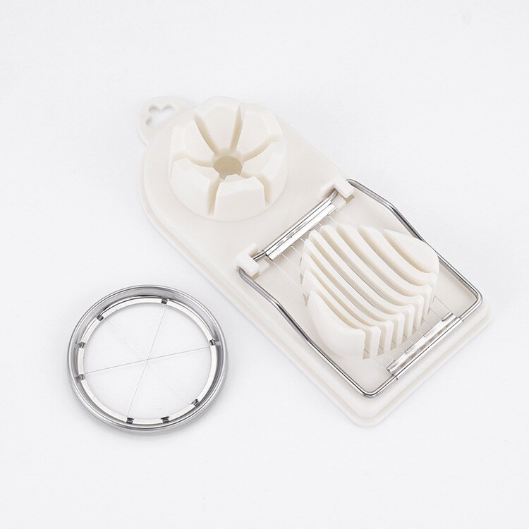 Stainless Steel Egg Slicer Egg Cutter with Handle for Hard Boiled Egg Heavy Duty Food Fruit Slicer with Six Blades Dishwasher: D