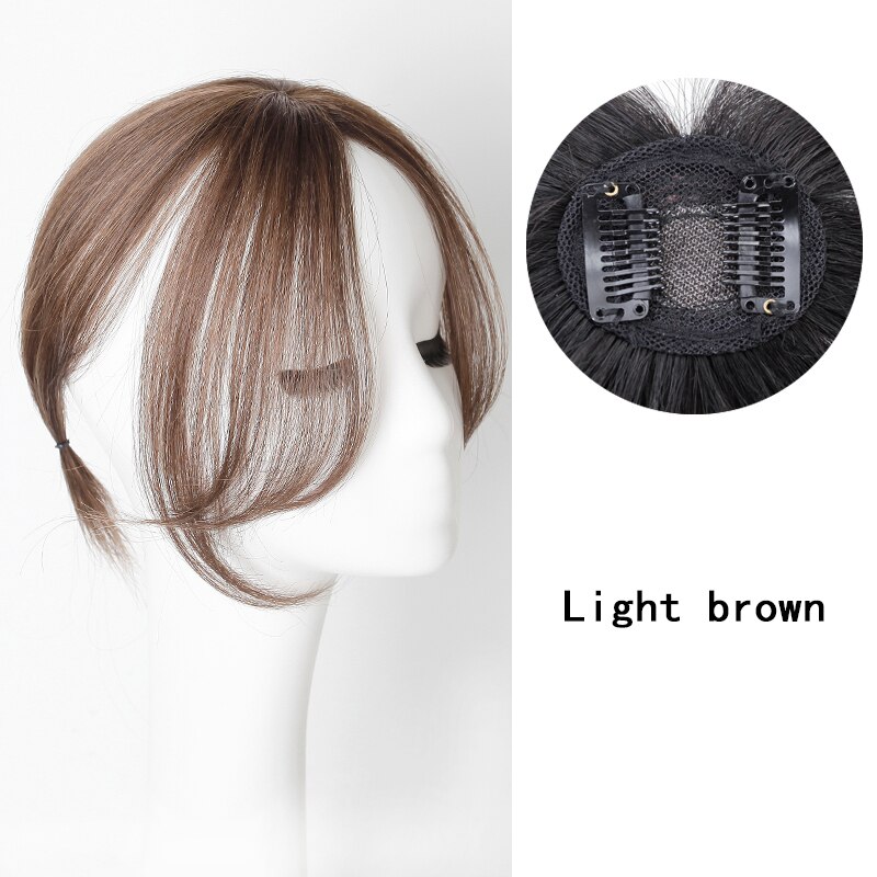 Bangs Clip In on Front Hair Bang Side Fringe Hair Extension Natural Synthetic Bangs Hair Women Bangs Synthetic Hair Pieces: 1B/30HL
