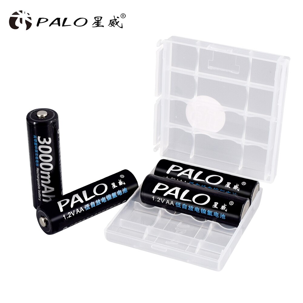 PALO LCD smart AA battery charger for AA AAA rechargeable battery +1.2V NI-MH 3000mAh AA rechargeable batteries for camera toy