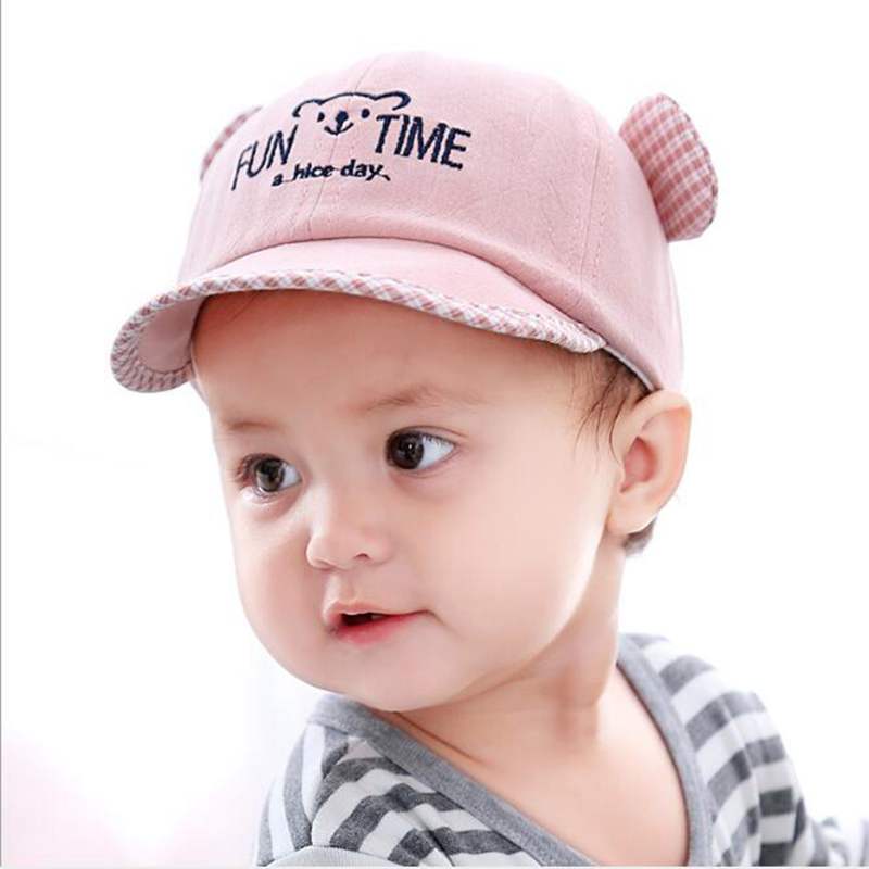 Schattige Baby Hoed Met Oor Cartoon Kids Baby Jongen Meisje Zomer Hoed Verstelbare Baby Peuter Baseball Cap Zonnehoed Motorkap enfant Muts