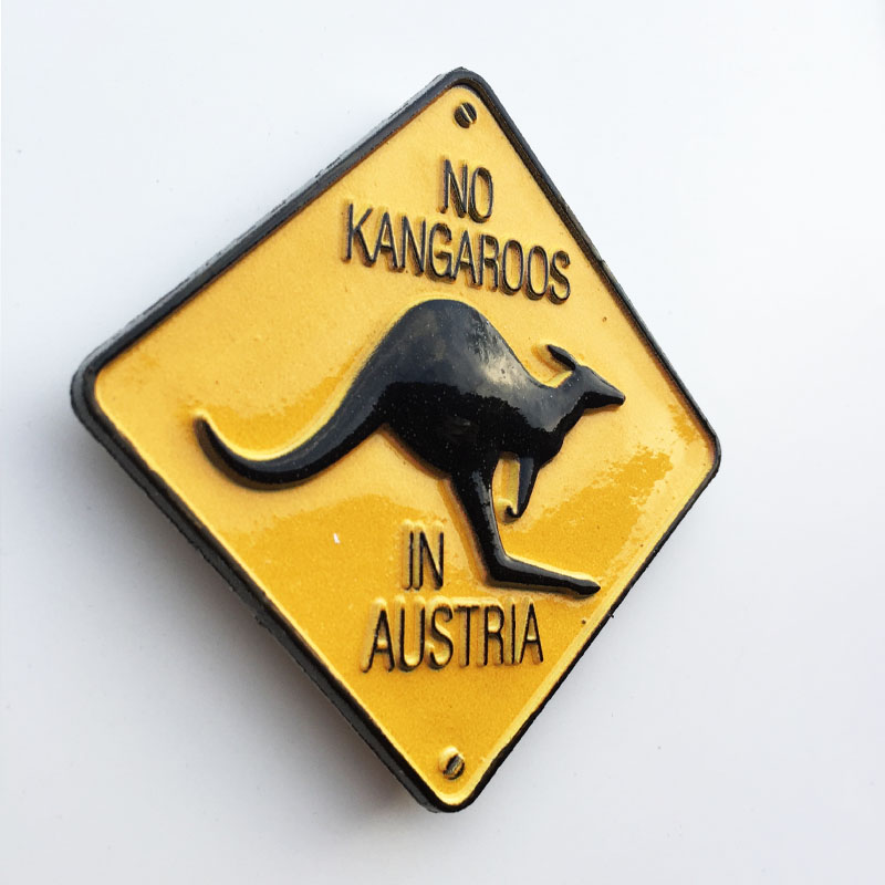 Australia travel commemorative crafts kangaroo street sign magnetic refrigerator stickers