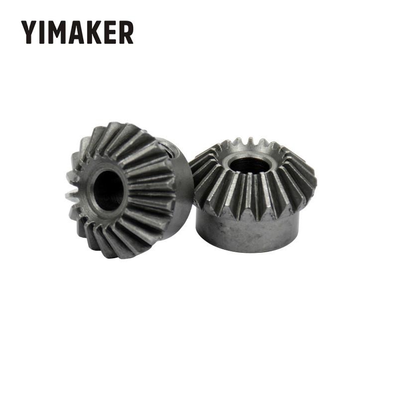 YIMAKER 2 stuks 6mm Metalen Conische Tandwielen 1 Module 20 Tanden Met Binnenste Gat 6mm 90 Graden Drive commutatie