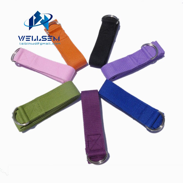 Wellsem Multi-Kleuren Vrouwen Yoga Stretch Strap D-Ring Belt Fitness Oefening Gym Touw Figuur Taille Been weerstand Fitness Band