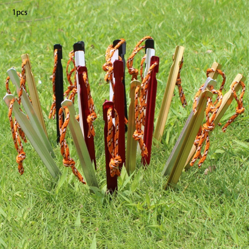 Mocny namiot trójkątny gwóźdź z sznurkiem ze stopu aluminium odkryty trójkątny paznokci kemping akcesoria robić namiotów