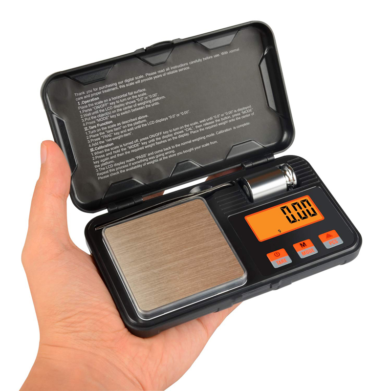 Elektronisk digital vekt 200g 0.01g / 50g 0.001g minivekt presisjon lommevekt milligram kalibreringsvekter