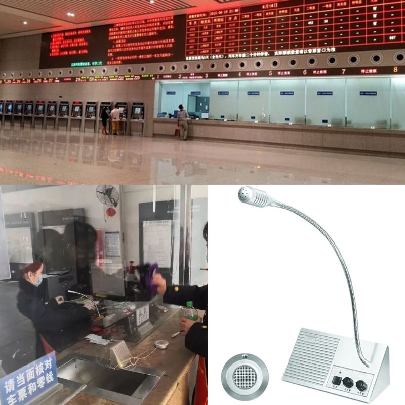 Dual Way Bank Counter Interphone No Touch For Business Store Bank Station Ticket Window Intercom System