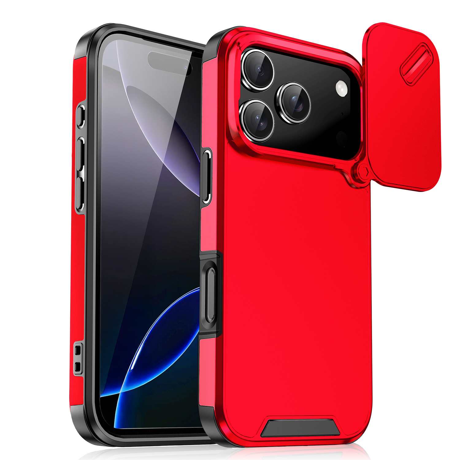 Beskyttelsescover til iphone 17 air 16e 17 17 med slidekamera og linse, stødsikkert pansercover til iphone 17: Blå / Iphone 17 pro