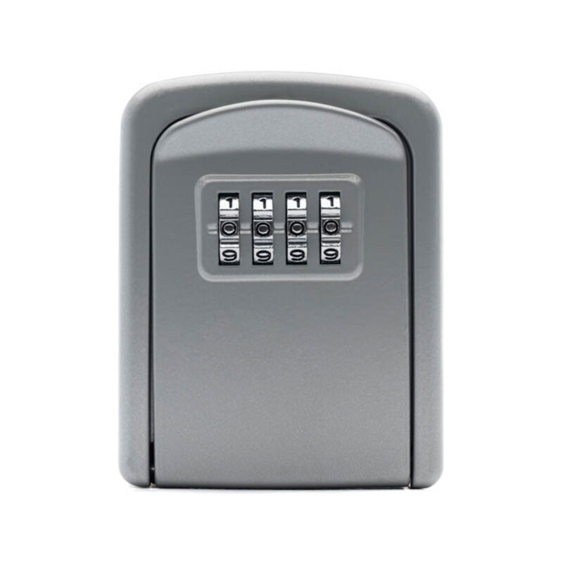 Key Lock Box Wandmontage Aluminiumlegering Sleutel Kluis Weerbestendig 4 Digit Combinatie Sleutel Opslag Lock Box Indoor Outdoor: SILVER