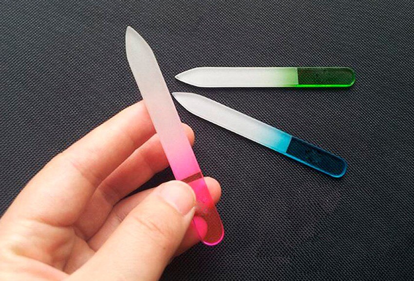 Jeu de limes à ongles en verre cristal, pour manucure, vernis UV, pour Gel UV