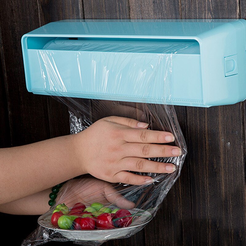 Wall-mounted Food Plastic Cling Wrap Dispenser Preservative Film Cutter Kitchen Tool Accessories Cooking Tools