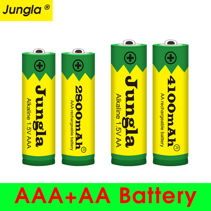 Aa+aaa 100% 1.5v uppladdningsbart aa batteri aaa alkaliskt 2800-4100 mah för ficklampa leksaker klocka  mp3 spelare byt ut ni-mh batteri: Gul