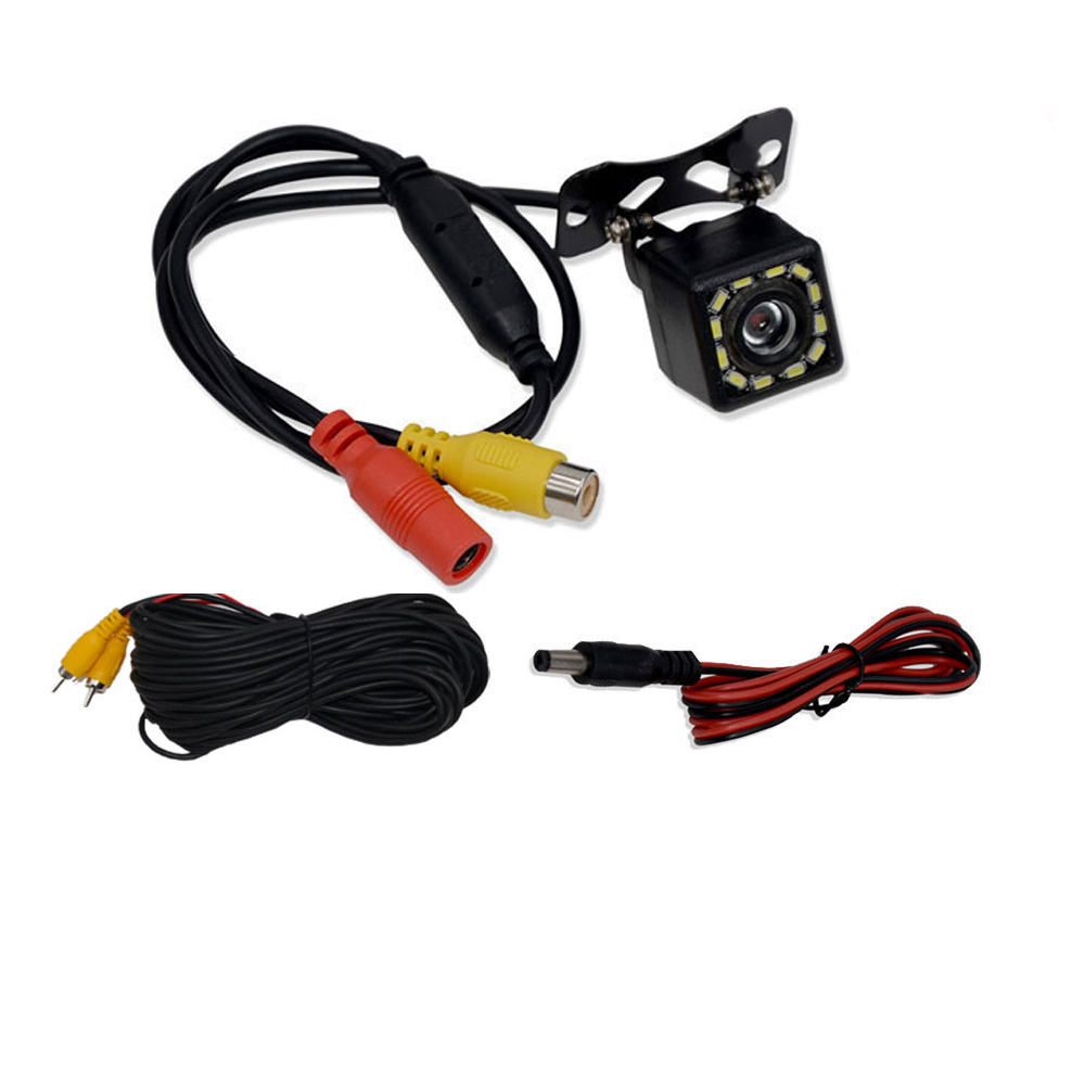 Car Rear View Camera 12LED Night Vision Reversing Automatic Parking Monitor CCD IP68 Waterproof 170 Degree High-Definition Image: Black