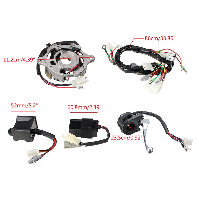 Motorfiets Kabelboom Contactslot Cdi Unit Remhendel Coil Stator Assembly Kit Voor Yamaha PW50