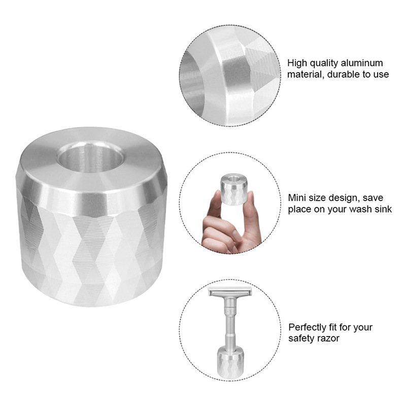 1 Pc Safety Razor Stand, Men's Aluminum Alloy Shaving Razor Base Holder, Manual Razor Holder for Bathroom Countertops