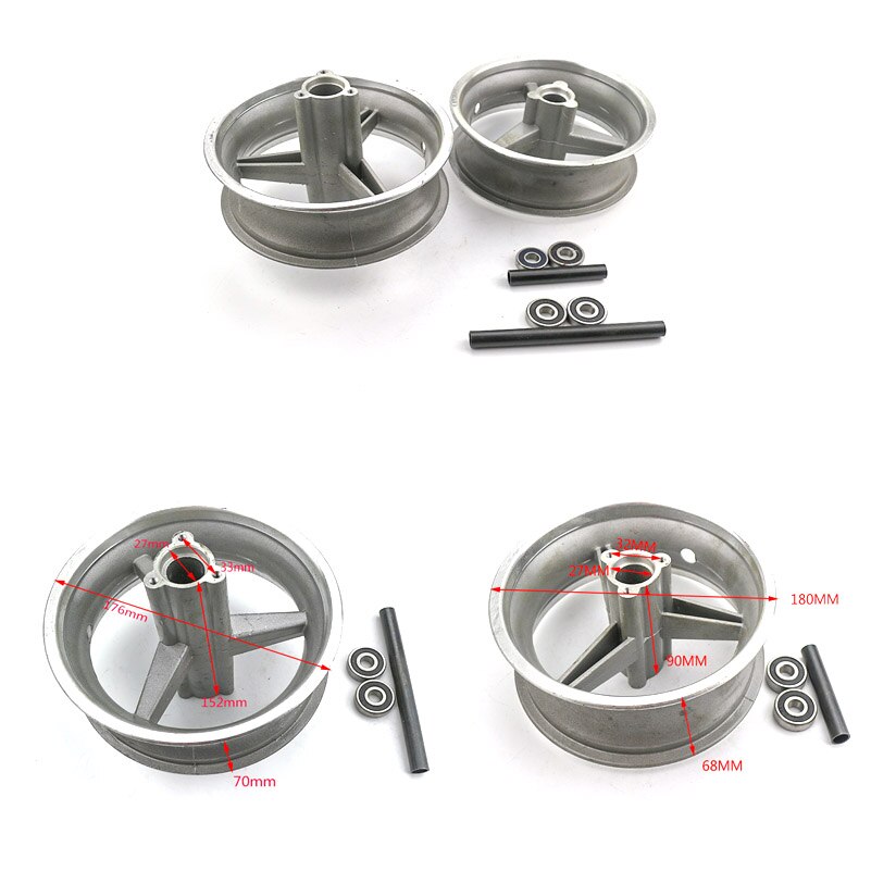 Good Mini Moto Pocket Bike Aluminum Wheel 110/50-6.5 and 90/65-6.5 Front and Rear Hub for Pocket Bike 47cc 49cc