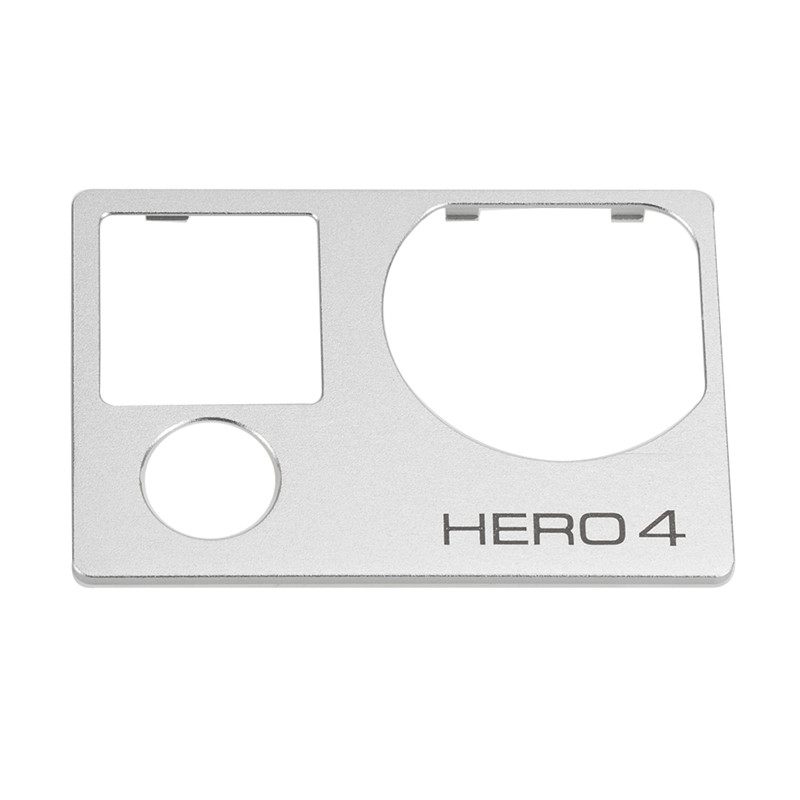 5 Color Aluminum Front Cover Faceplate Repair Replacement Part for GoPro Hero 4 Front Panel Face Cover: Silver