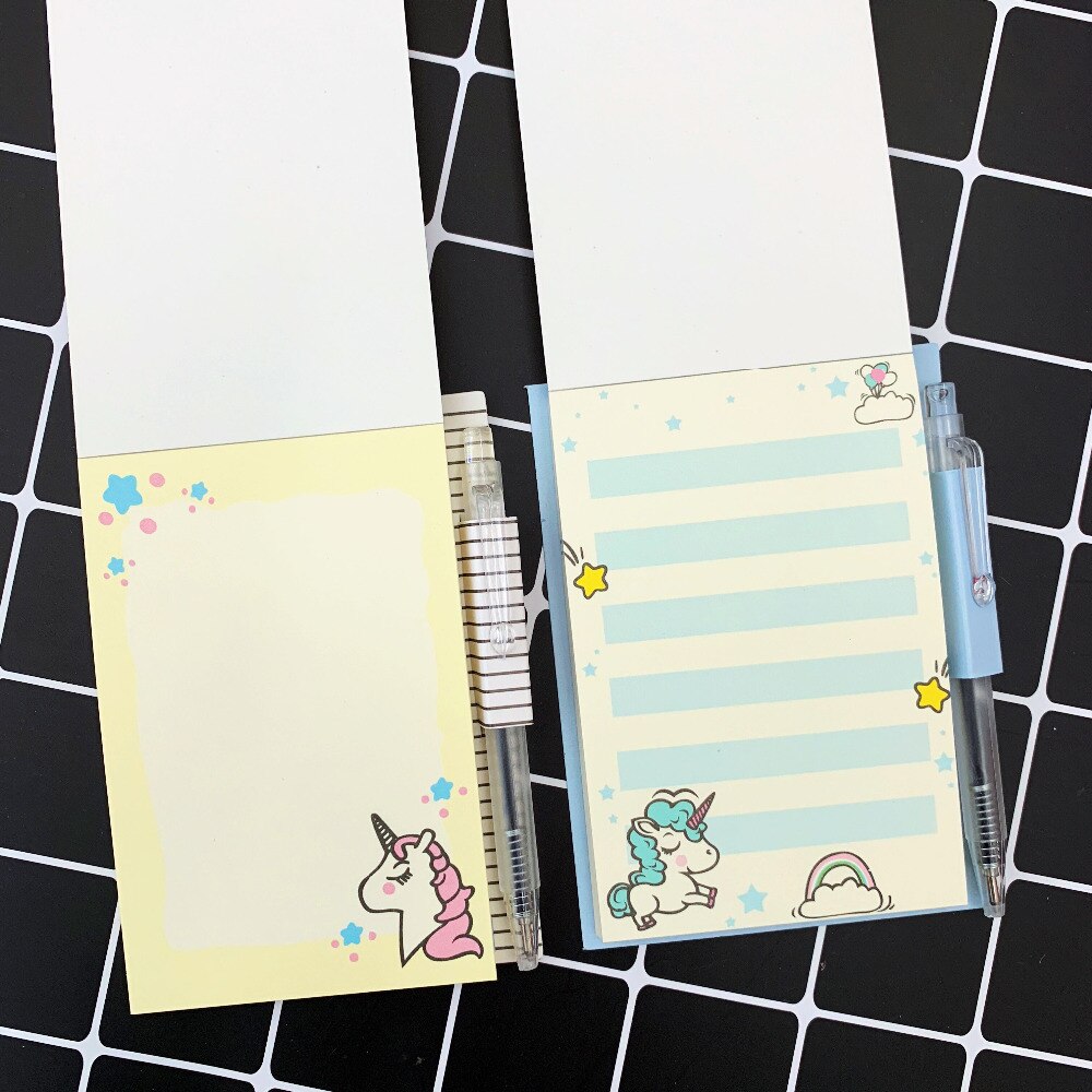 Cute Unicorn Set 1 Notebook+1 Ballpoint Pen Writing Diary Book Kids Stationery Student Rewarding School Office Supply