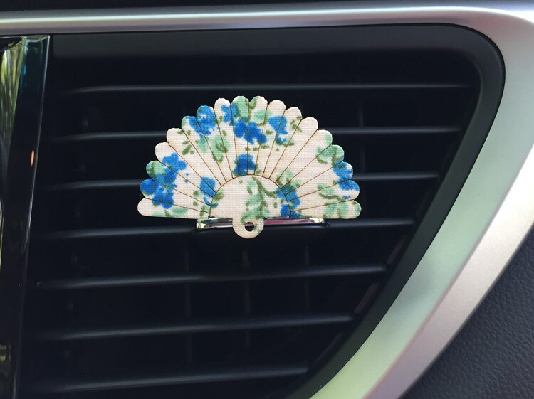 Ambientador en forma de ventilador con Clip, Perfume de estilo de coche para salida de ventilación de aire acondicionado, ornamento de coche, fragancia sólida XCZ631: Azul