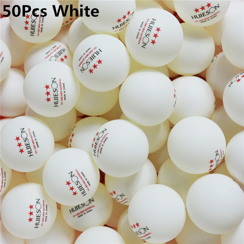 Huieson-Juego de pelotas de Ping Pong, Material , 3 estrellas, color naranja, blanco, inglés, bolas de entrenamiento ABS, 30/50/100 Uds.: 50Pcs White