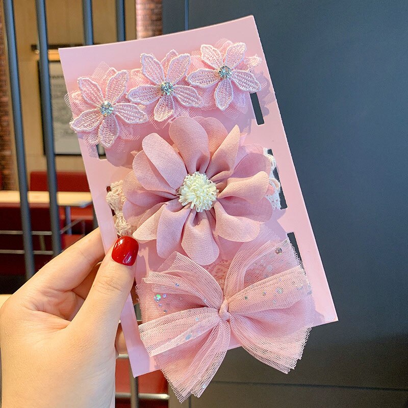 3 stuks/set kanten bloemen prinses baby hoofdbanden schattige strikken meisjes haarband tulband schattige baby hoofdband haaraccessoires: Stijl 12 set