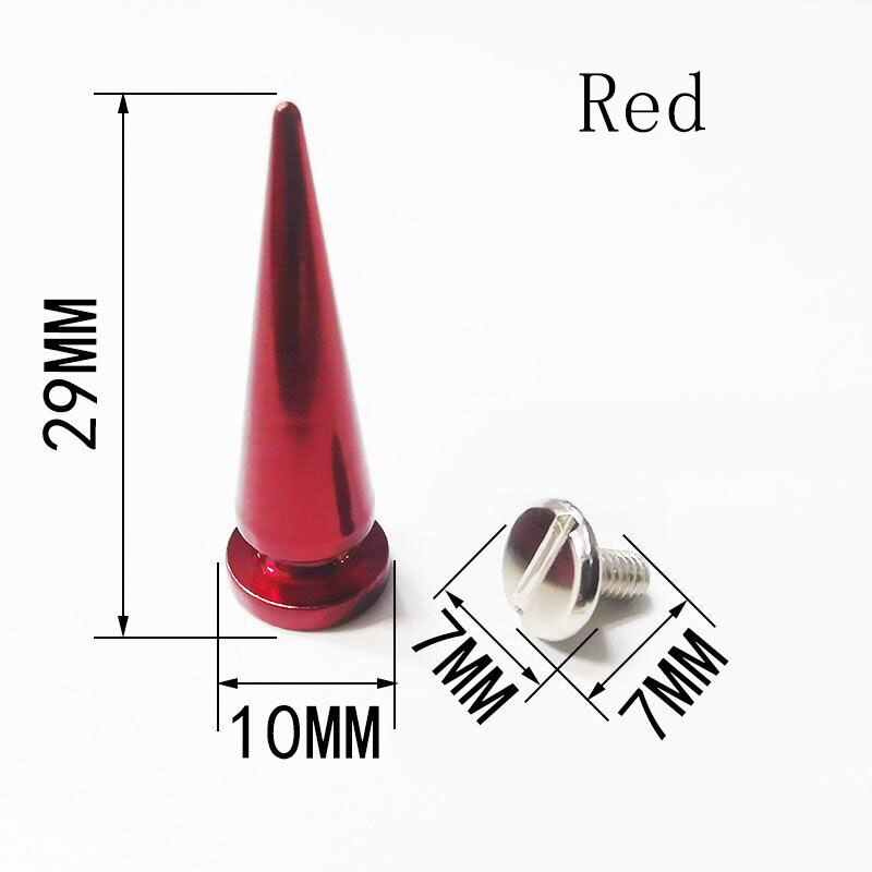 Grands Rivets en forme d&#39;arbre en laiton, 10x29mm, 10 pièces/lot, accessoires pour bricolage, Punk, décoration de vêtements d&#39;animaux de compagnie pour sac artisanal en cuir: 10 pcs red