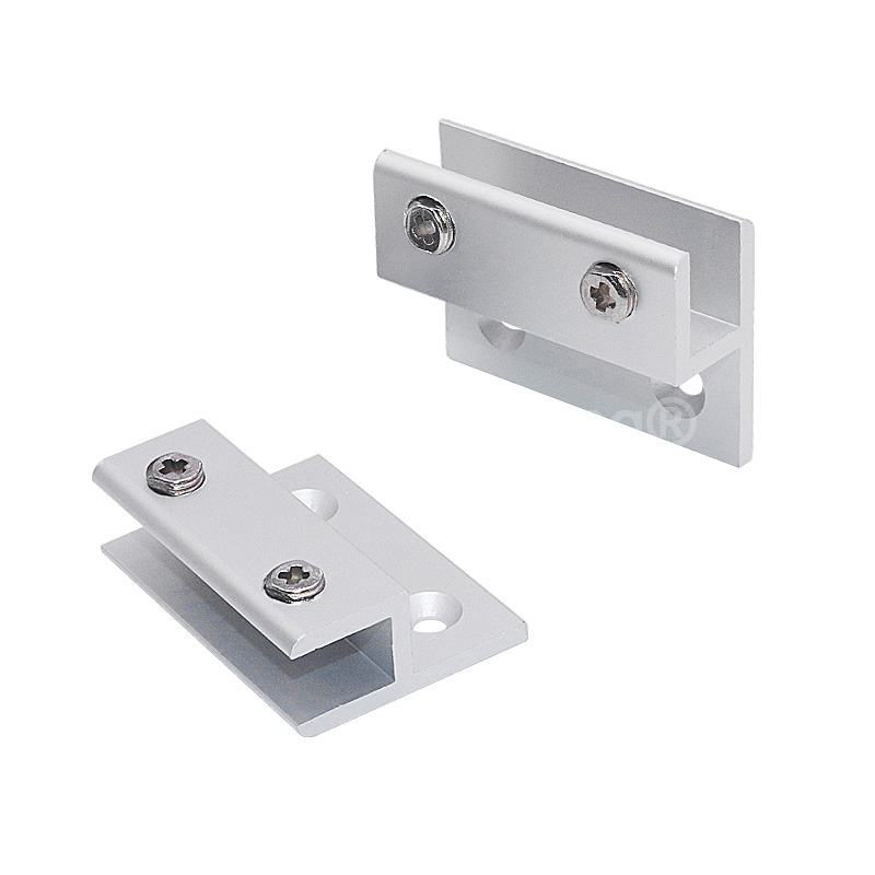 4PCS Aluminum Alloy Glass Acrylic Mirror Clip Wall Mount Holder Bathroom Glass Clamp H Shaped Brackets Silver for 3-12mm GF833