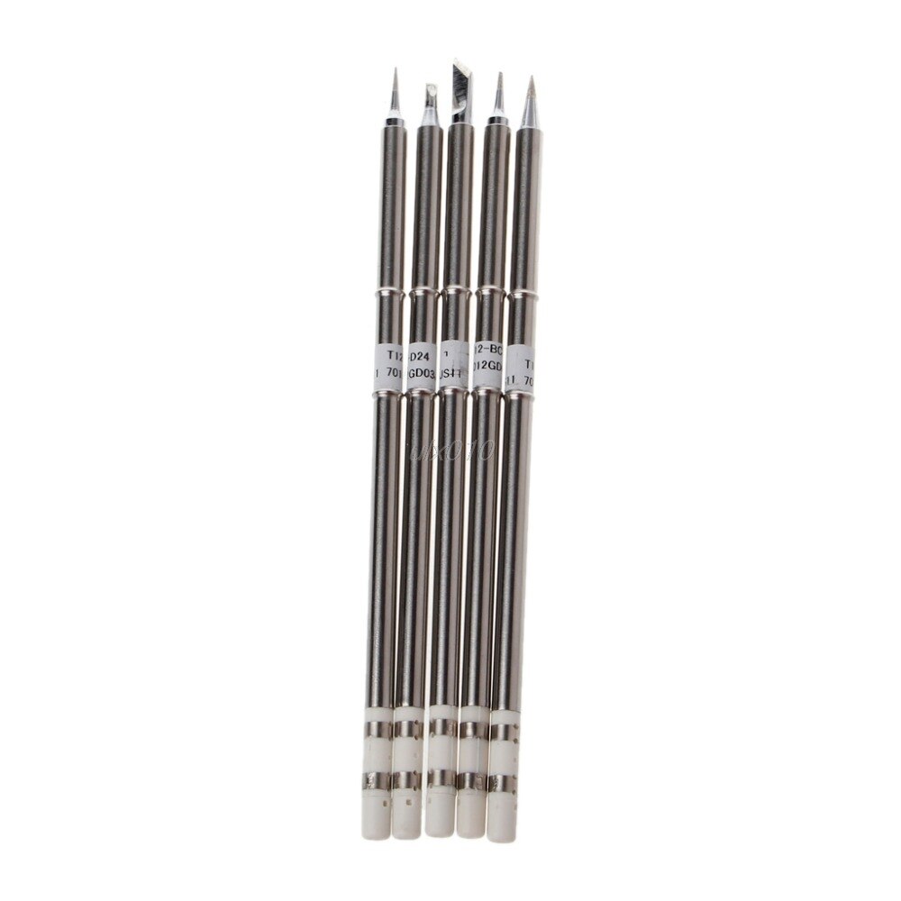 5 Pcs T12 Series Solder Iron Tips For Hakko FX951 BAKON 950D Soldering Station Welding Tips S18