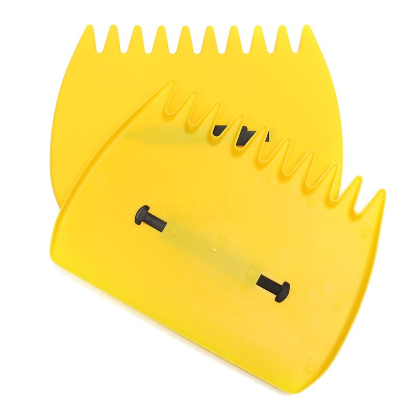 2 Stks/paar Geel Plastic Tuin Yard Blad Scoops Gras Hand Handige Gazon Harken