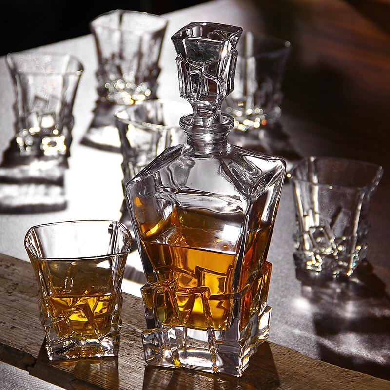 Russland Wodka Karaffe Whiskey Flasche Kristall Glas Wein Bahre Behälter Glasflasche Glas Tasse Heimat Bar Werkzeuge Dekoration