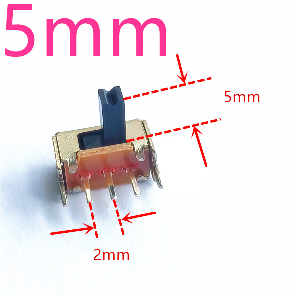 20pcs/lot 6 Sizes SK12D07 Toggle Switchs 3Pin PCB 2 Position 1P2T SPDT Miniature Slide Side Knob SK12D07VG4: Brown