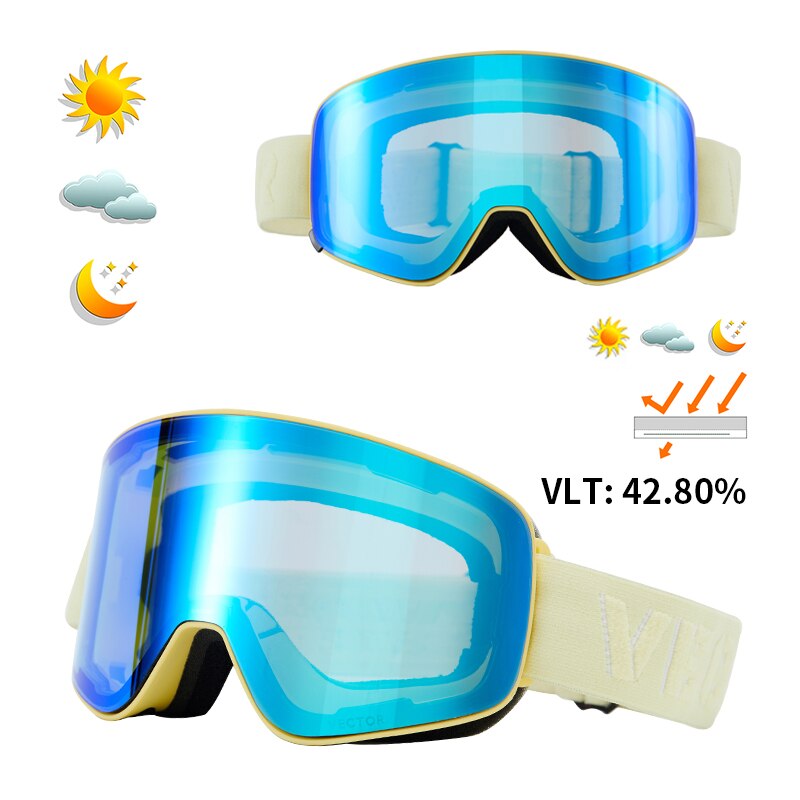 VECTOR Ski – lunettes de Ski pour hommes et femmes, Protection contre la neige, Double Anti-buée et Anti-ultraviolet, masque de Snowboard, UV400: Colour 6