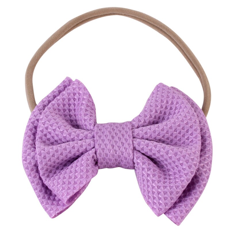 Mignon bébé fille bandeau ruban élastique corde grand nœud bandeau 9 bonbons couleur poney queue cravates cordes cheveux accessoires directe: C