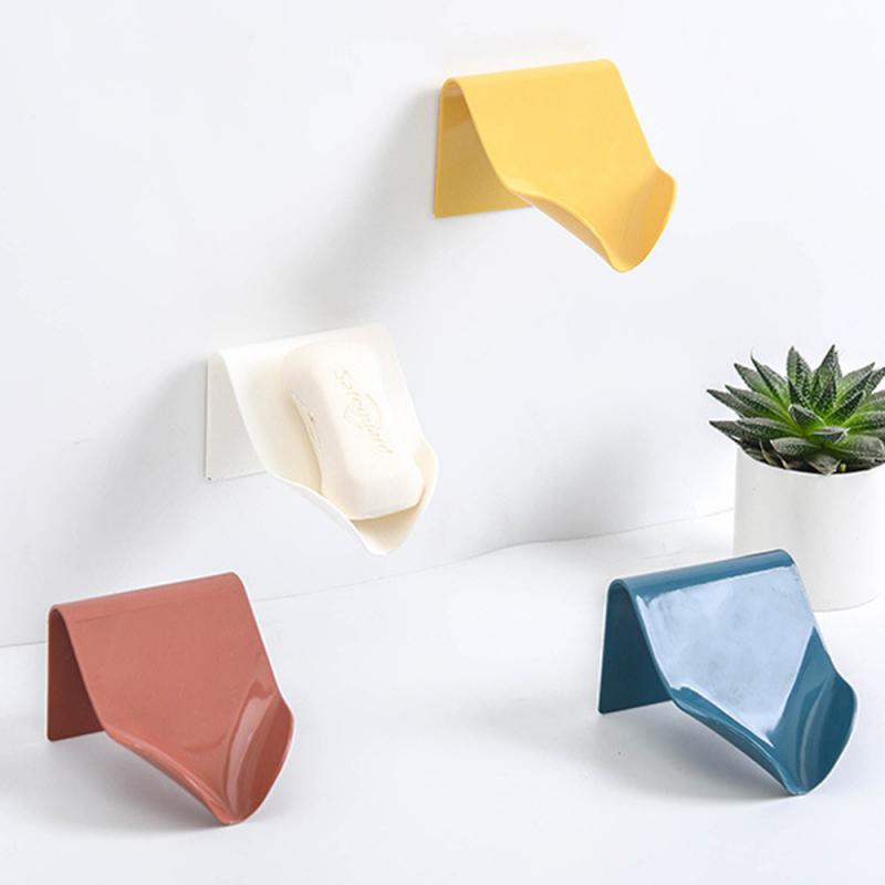 Vægmonteret plast sæbe fad minimalistisk opbevaringsholder til sæbe brusebad sæbe plade kasse afløb hylde badeværelse arrangør
