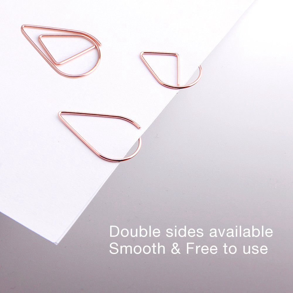200 Pcs Rose Gold Leuke Paperclips, glad -Vormige Paperclips Voor Kantoor School Student (1 Inch/25 Mm)