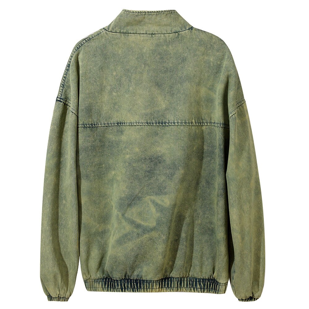 Lindsey Seader Hip Hop Denim Rits Jas Gewassen Hip Hop Casual Denim Jeans Jasje Streetwear Bovenkleding Mannen Kleding