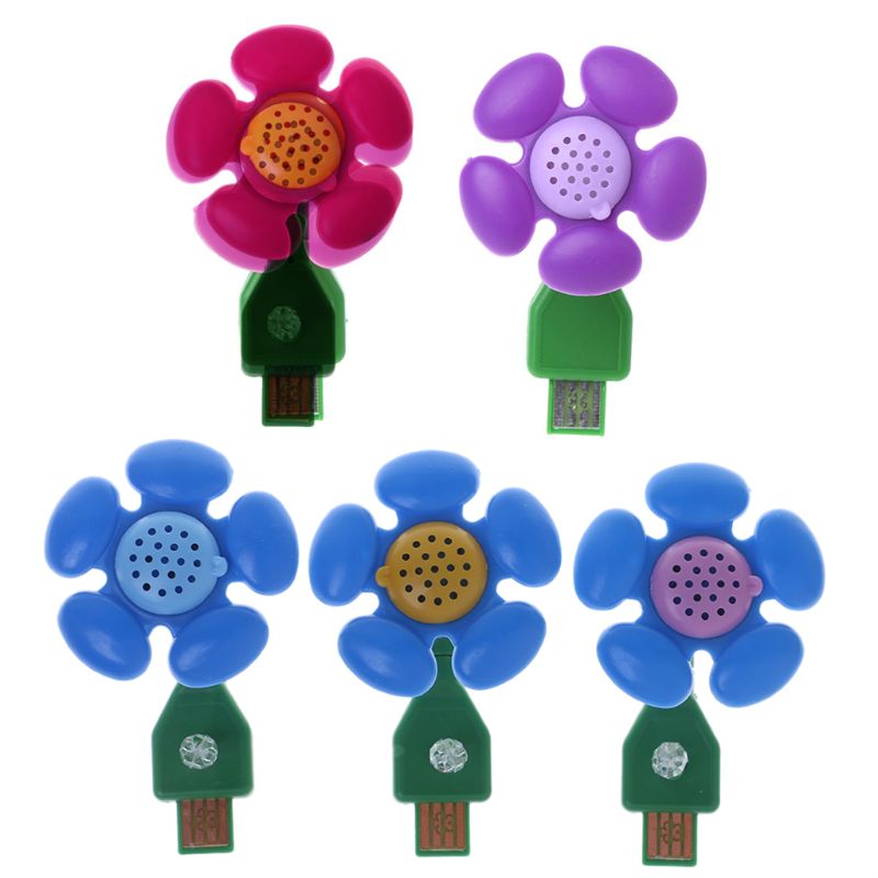 Free_on Portable Essential Oil Diffuser Flower Shape USB Port Air Freshener Office Home Decor Aromatherapy