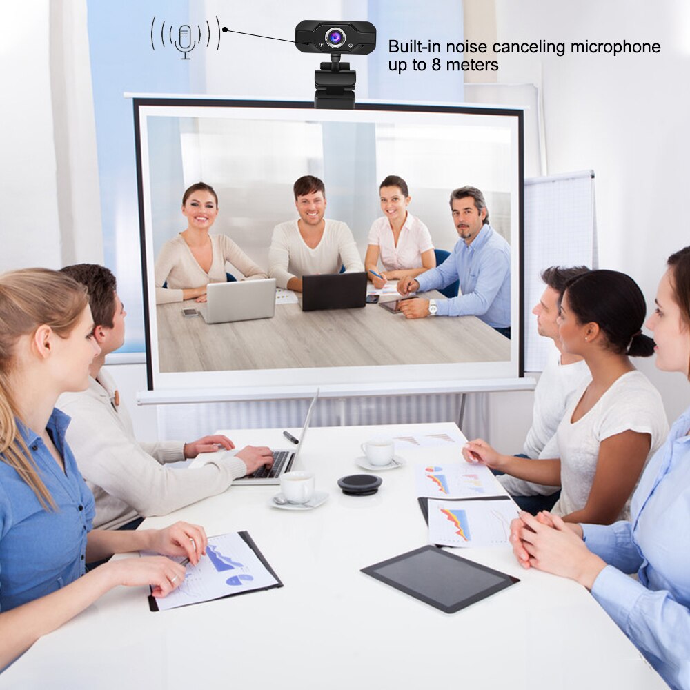 HD Webcam Built-in Dual Mics Smart 1080P Web Camera Housekeeping Baby Care Monitor USB Camera for Desktop Laptops PC Cam