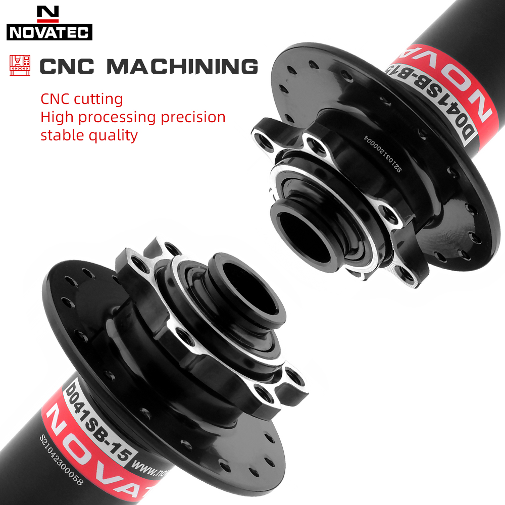 Novatec-Mountain Bike Bearing Hub, MTB Frente, 32 Buracos, Através, 100x15mm Boost, 110x15mm, 32 H, Peças de bicicleta