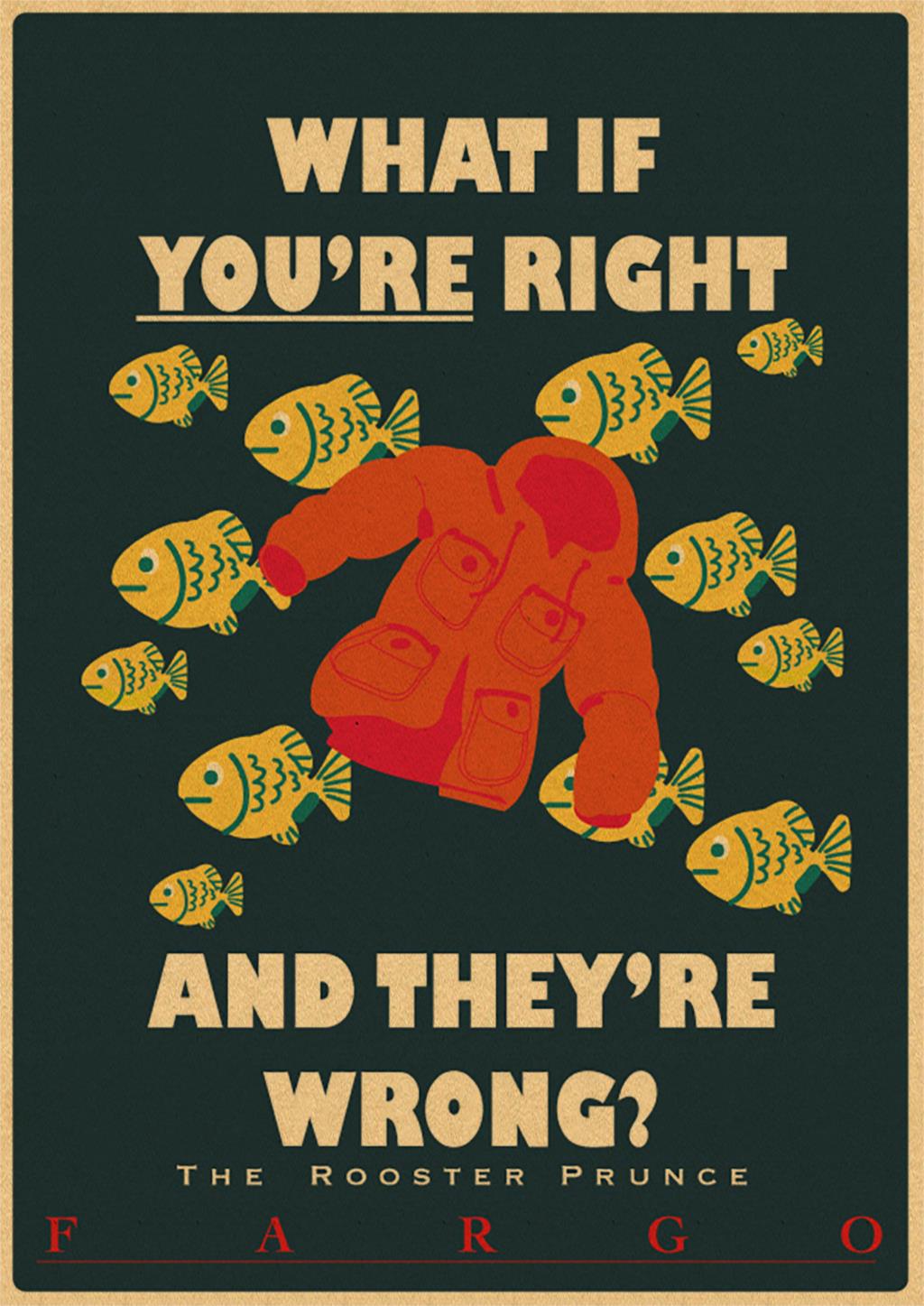 Kleine Vis Retro Kraft Poster Decoratie Poster Retro Decoratieve Kraftpapier Poster Rond Fargo 42x30cm: 6