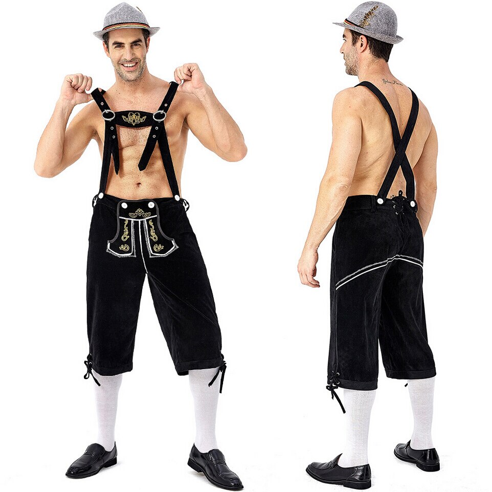 Disfraz de cerveza del Festival alemán Oktoberfest para hombre, disfraz de Lederhosen bávaro