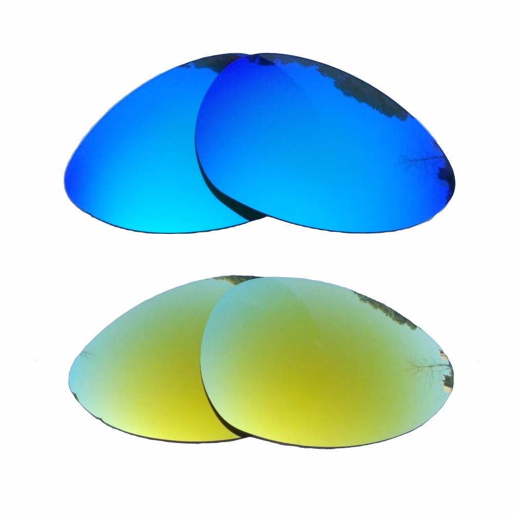 Ice Blue Mirrored &amp; 24K Gold Mirrored Gepolariseerde Vervanging Lenzen Voor Crosshair S Frame 100% Uva En Uvb