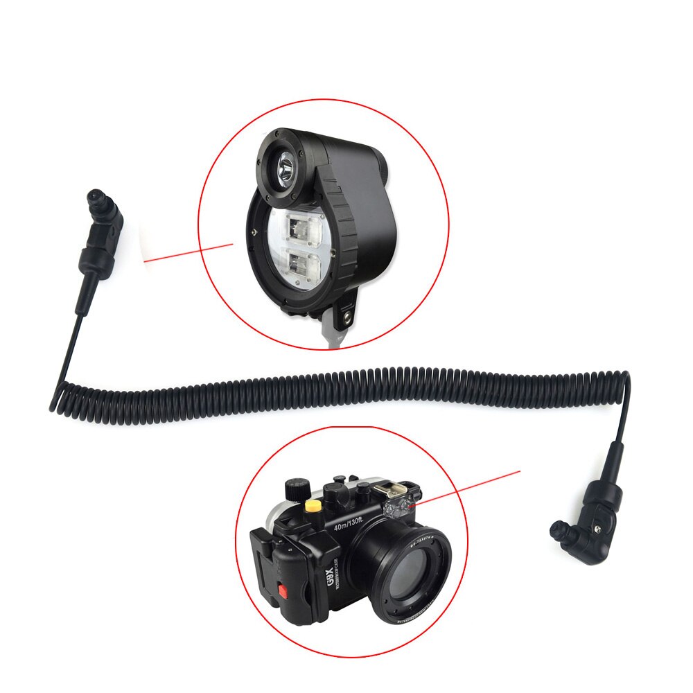 Sync Cord Optical Fiber Cable 1m for Sea&amp;Sea Plympus Seafrog Meikon Flash Strobe Waterproof Diving Lighting System Accessory