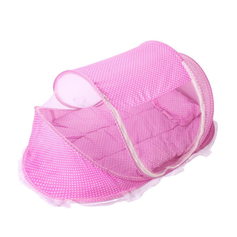 3PCS/Set Portable Baby Netting Mosquito Net Mattress Pillow Set Kids Toddler Bedding: pink