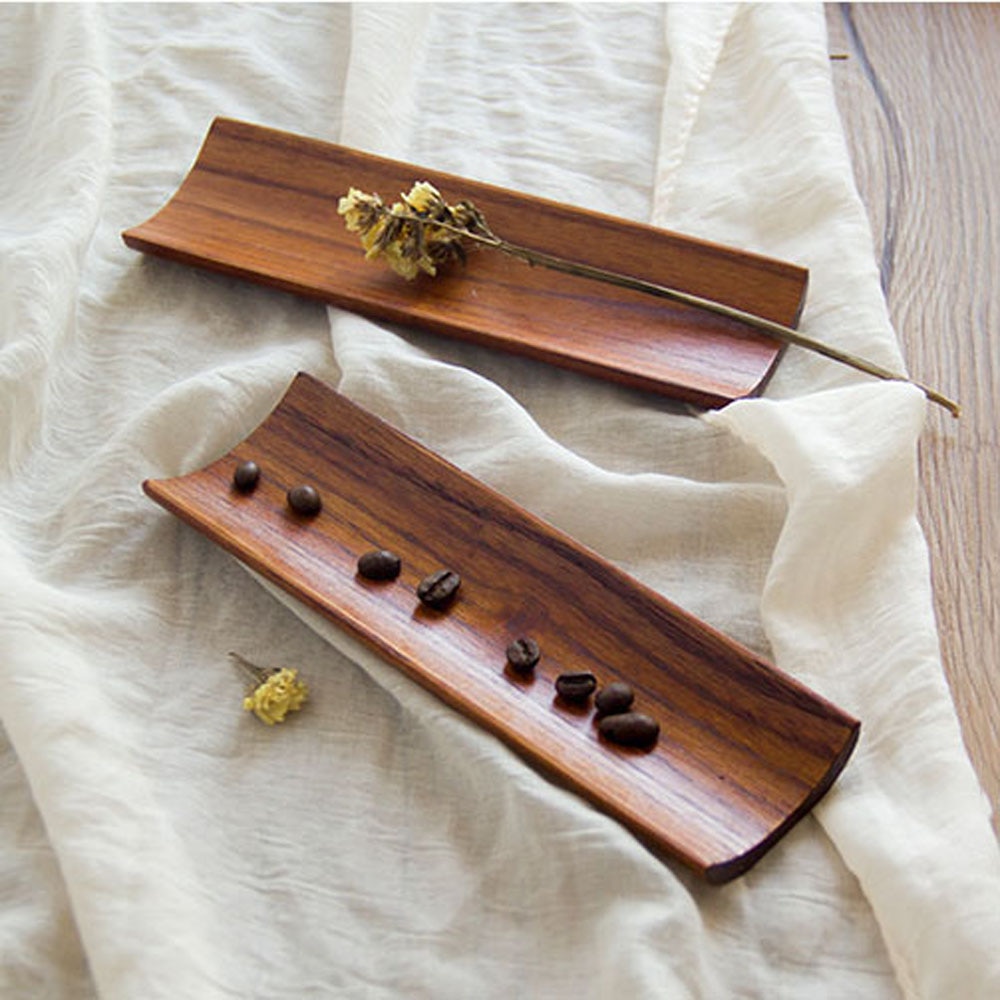 Plato de Sushi oblongo de madera, Dumplings plato para, ensalada, pan, fruta, postre, aperitivos, herramienta de exhibición, vajilla de cocina multiusos, 1 ud.