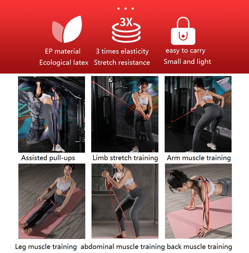 Elastic band resistance band tension band elastic rope fitness pull-up yoga assisted whole body exercise