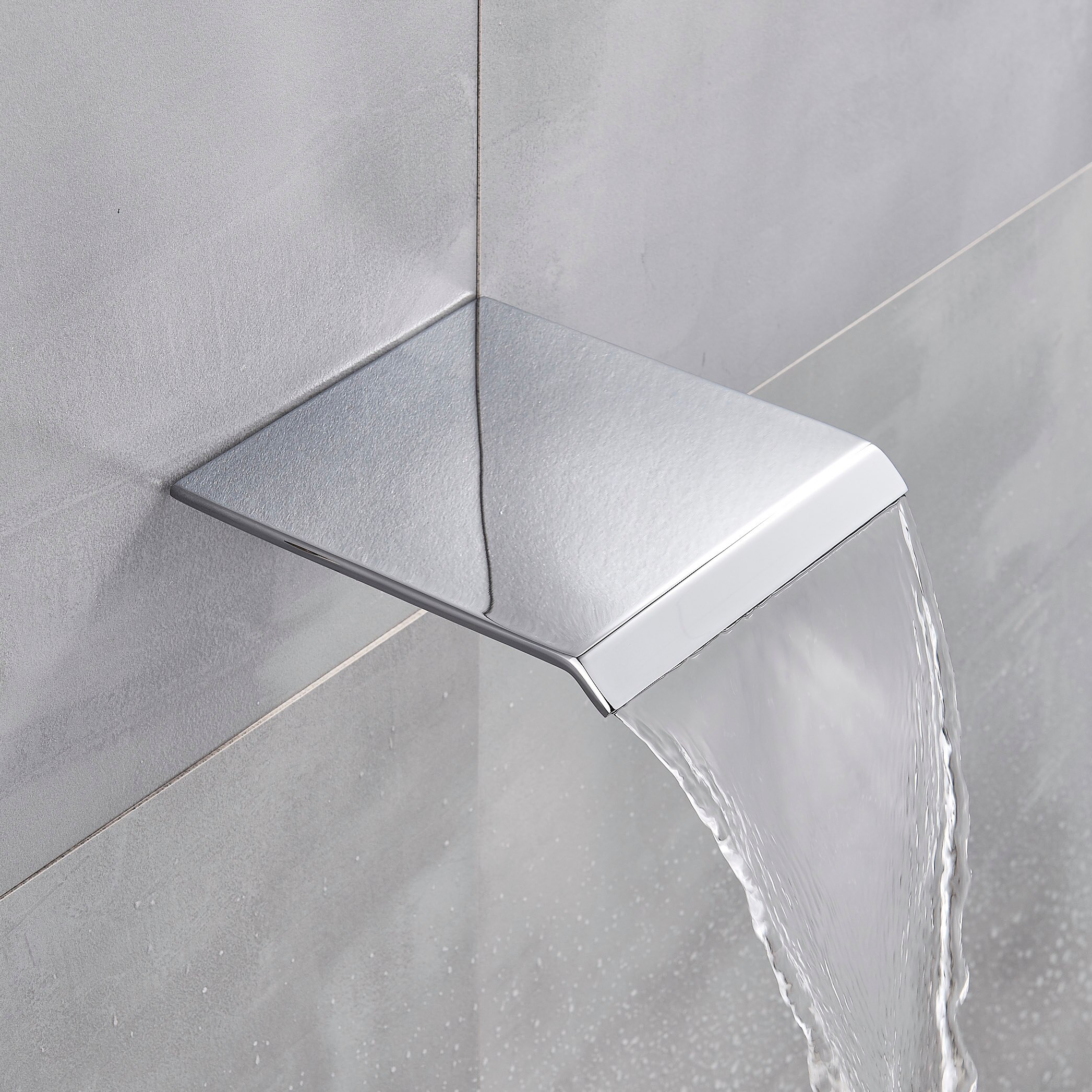 SHBSHAIMY Chrome Brushed Nickel Black Brass Wash Faucet Bathtub Faucet Wall Mounted Bathroom Accessories Full Water: chrome